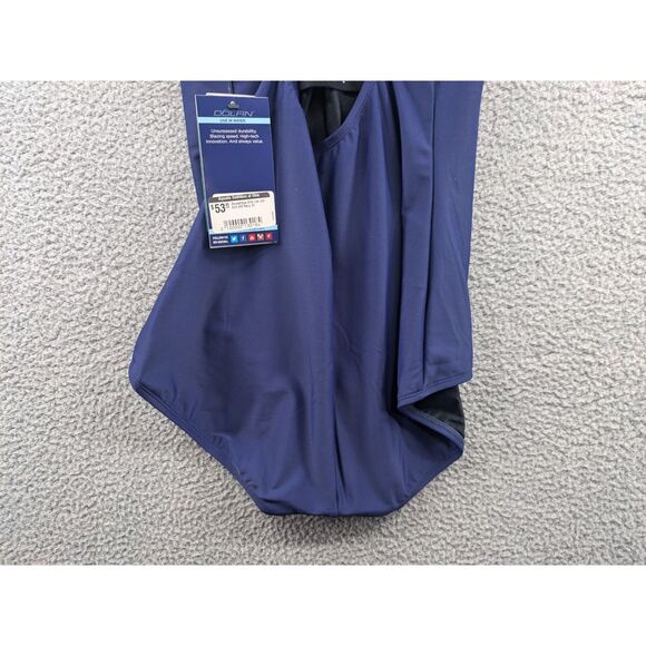 NWT Dolfin Aquashape Women's 46/20 Conservative Navy Blue Lap Swimsuit *FLAWS* - Picture 7 of 15